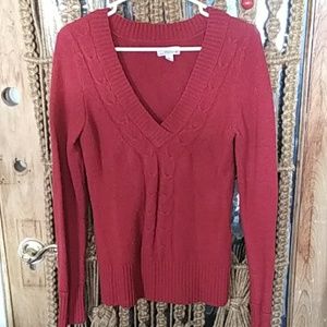Sexy red v neck sweater